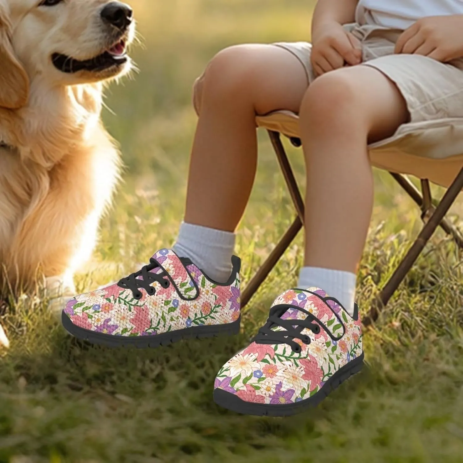 SYtrade Shoes for Girls Tennis Sports Easter Spring Athletic Sneakers Black Sole