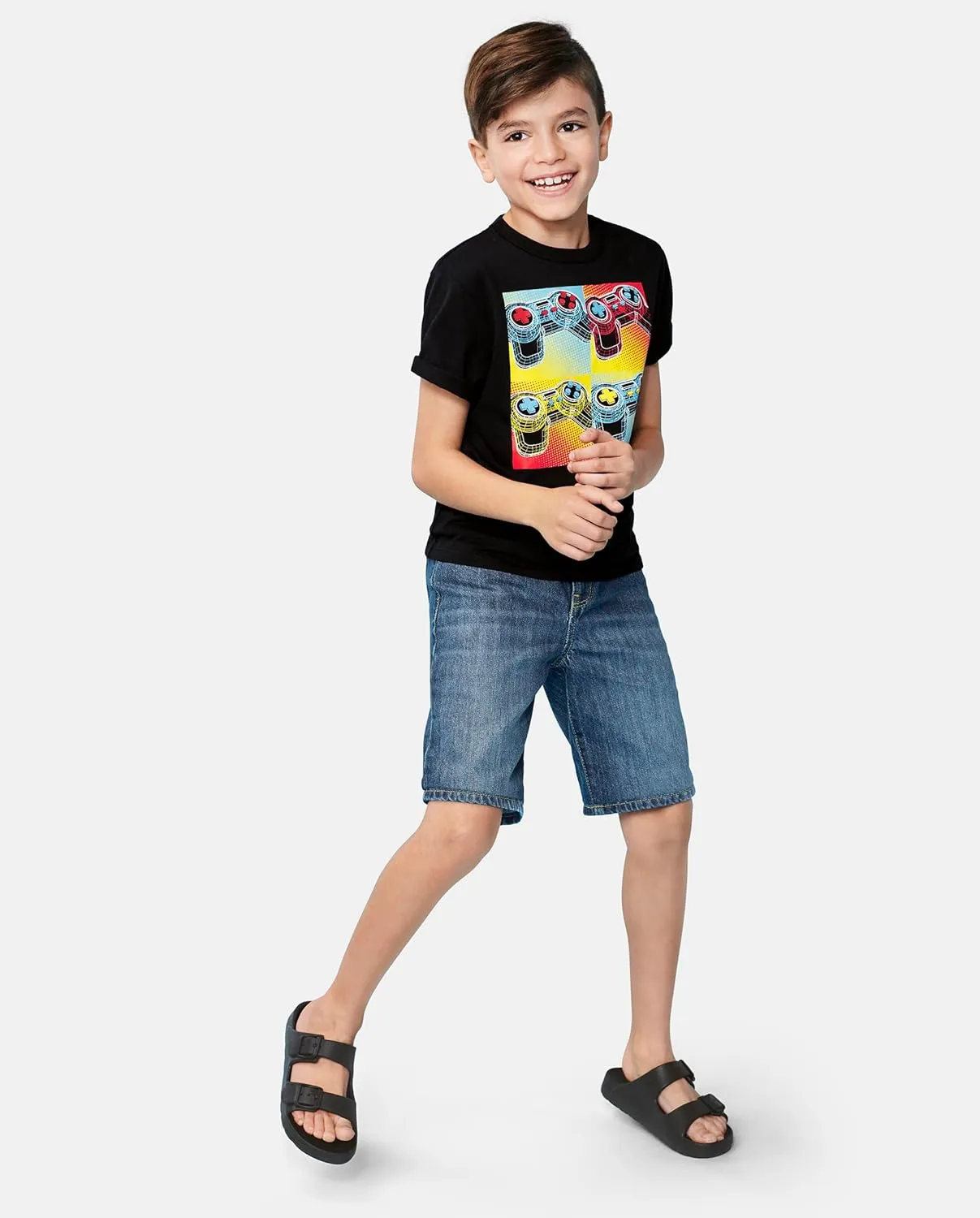 The Children's Place Baby Boys and Toddler Everyday Double Buckle Slide Sandals with Backstrap