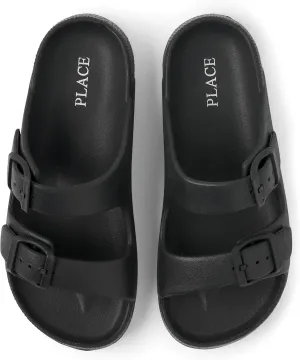 The Children's Place Boy's Everyday Slip on Double Buckle Slide Sandals