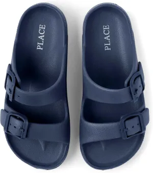 The Children's Place Boy's Everyday Slip on Double Buckle Slide Sandals