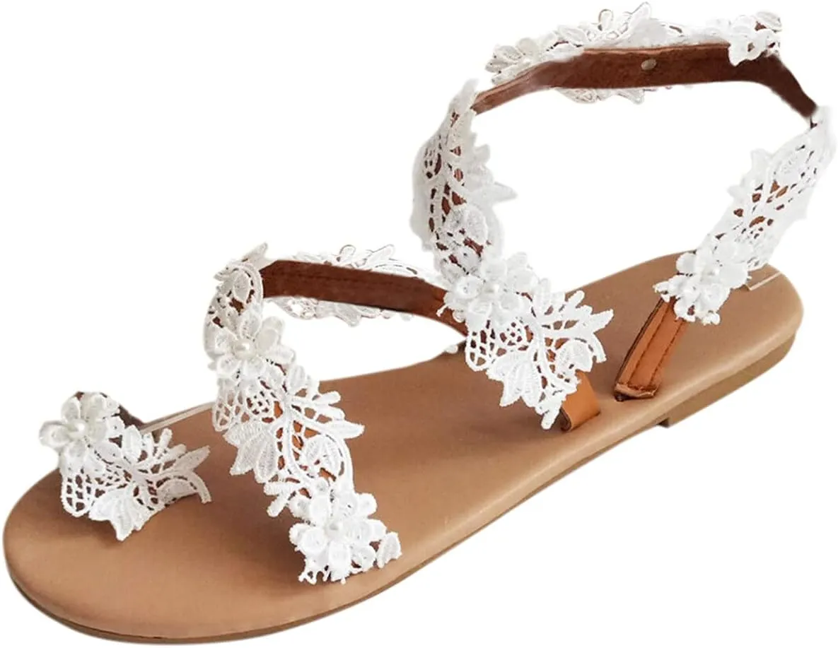 Thong Sandals for Women Beach,2020 New Womens Bohemia Flat Sandals Summer Beach Glitter Beaded Flip-Flop Thong Shoes
