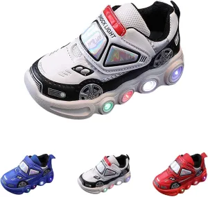 Toddler Boys Girls Light Up Shoes LED Flashing Lightweight Mesh Breathable Running Sneakers for Toddler Little Kid