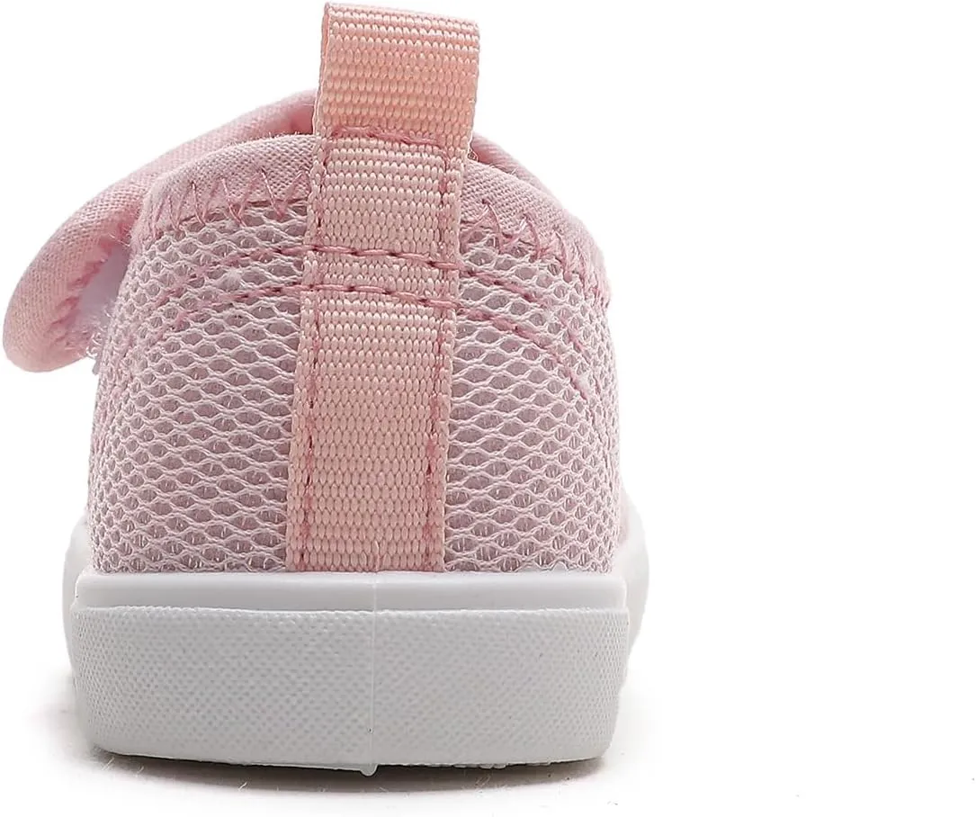 Toddler Girls Boys Shoes Kids Canvas Sneakers with Cartoon Print Adjustable Velcro Strap