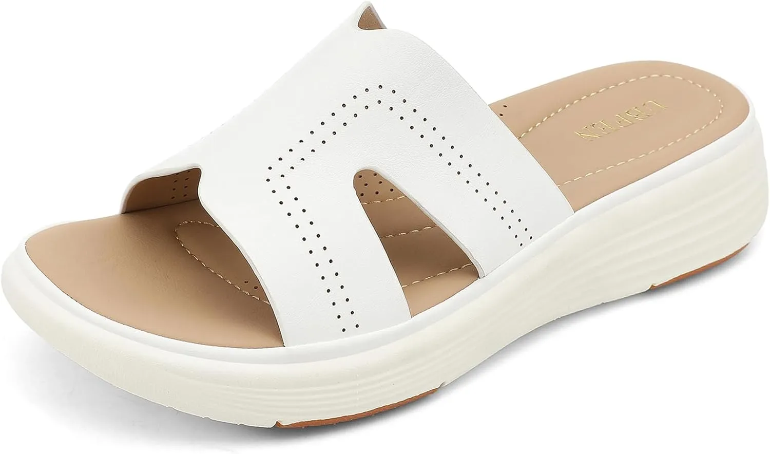 UBFEN Womens Platform Sandals Comfortable Walking Slide Soft Cushioning Footbed Casual Dressy Wedge Sandals