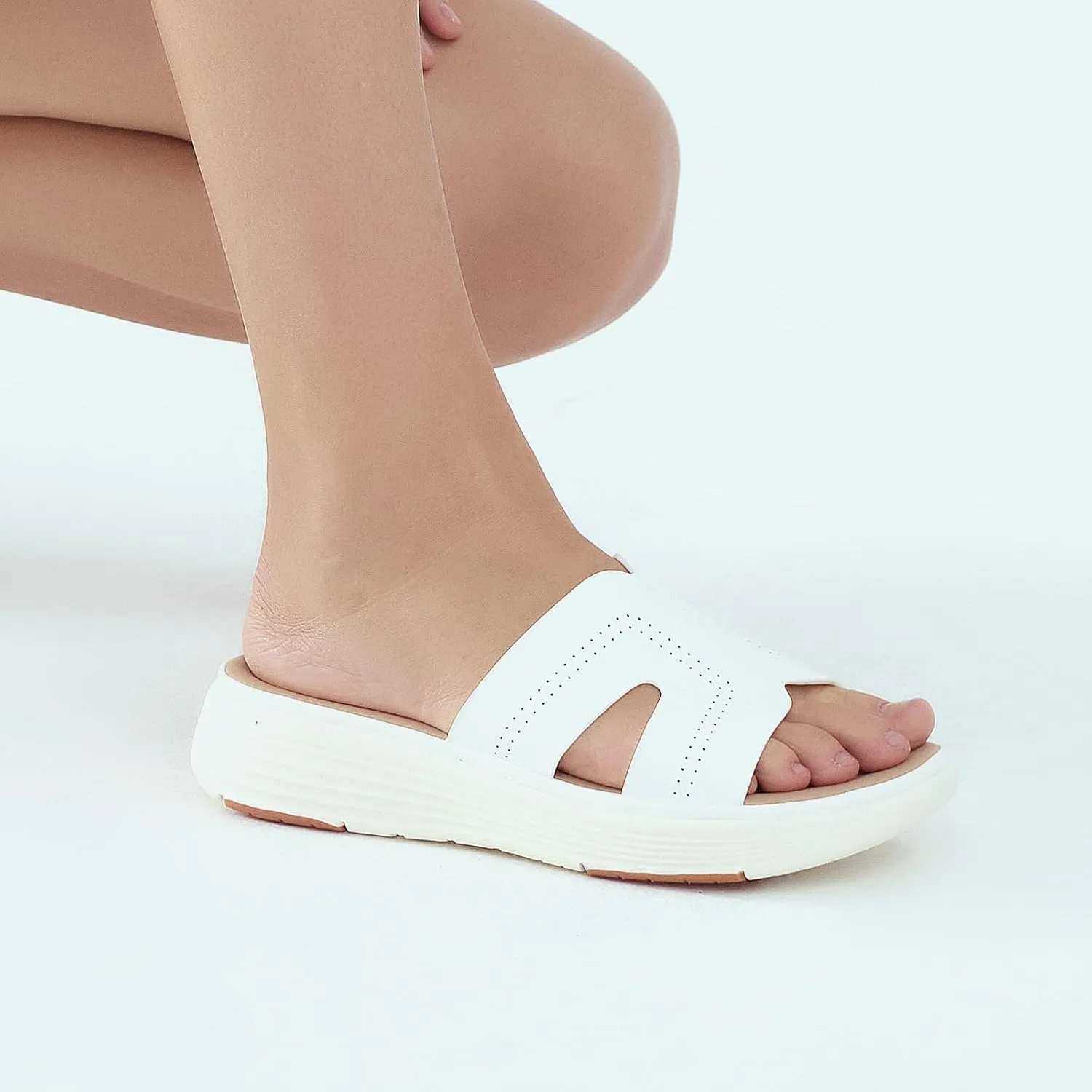 UBFEN Womens Platform Sandals Comfortable Walking Slide Soft Cushioning Footbed Casual Dressy Wedge Sandals