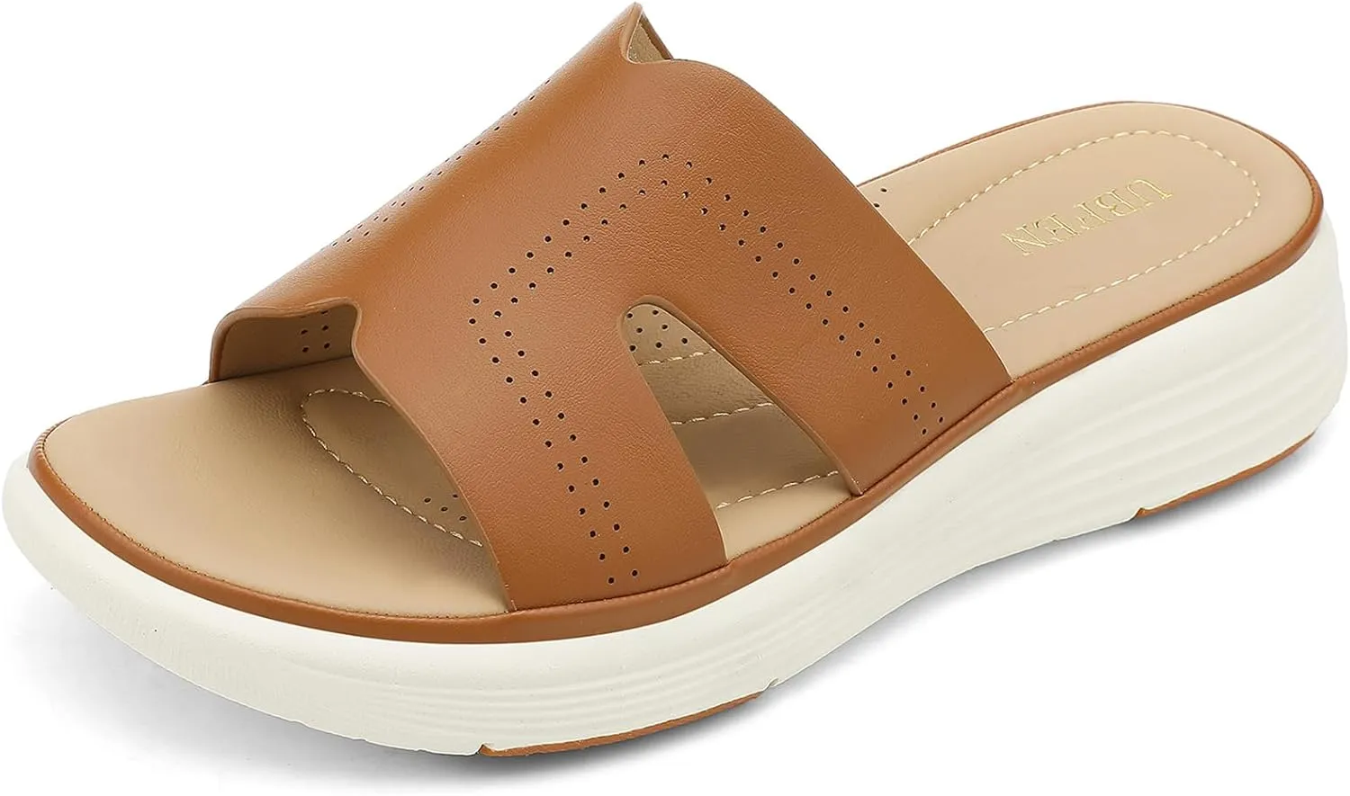 UBFEN Womens Platform Sandals Comfortable Walking Slide Soft Cushioning Footbed Casual Dressy Wedge Sandals