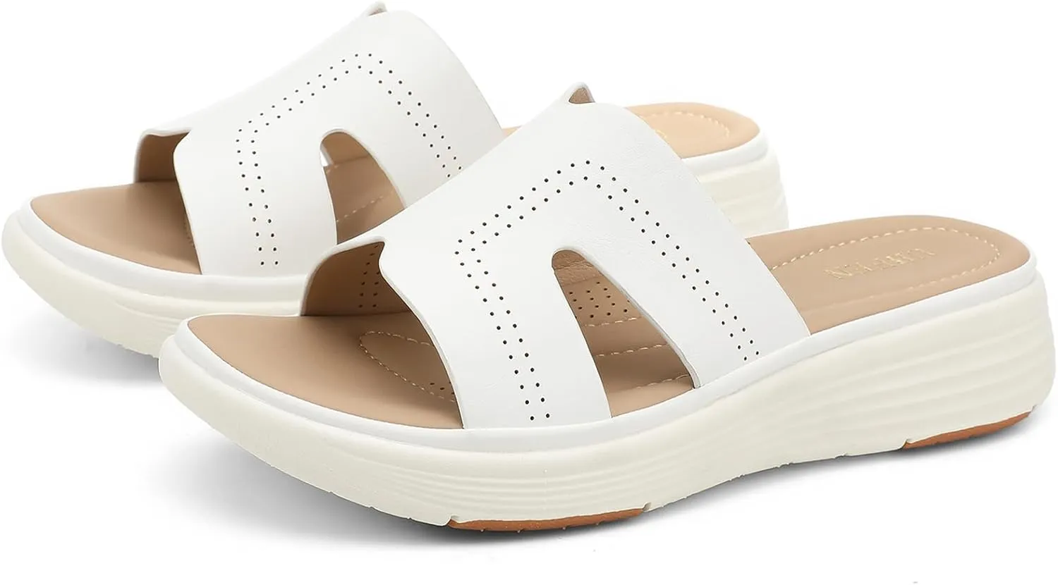 UBFEN Womens Platform Sandals Comfortable Walking Slide Soft Cushioning Footbed Casual Dressy Wedge Sandals