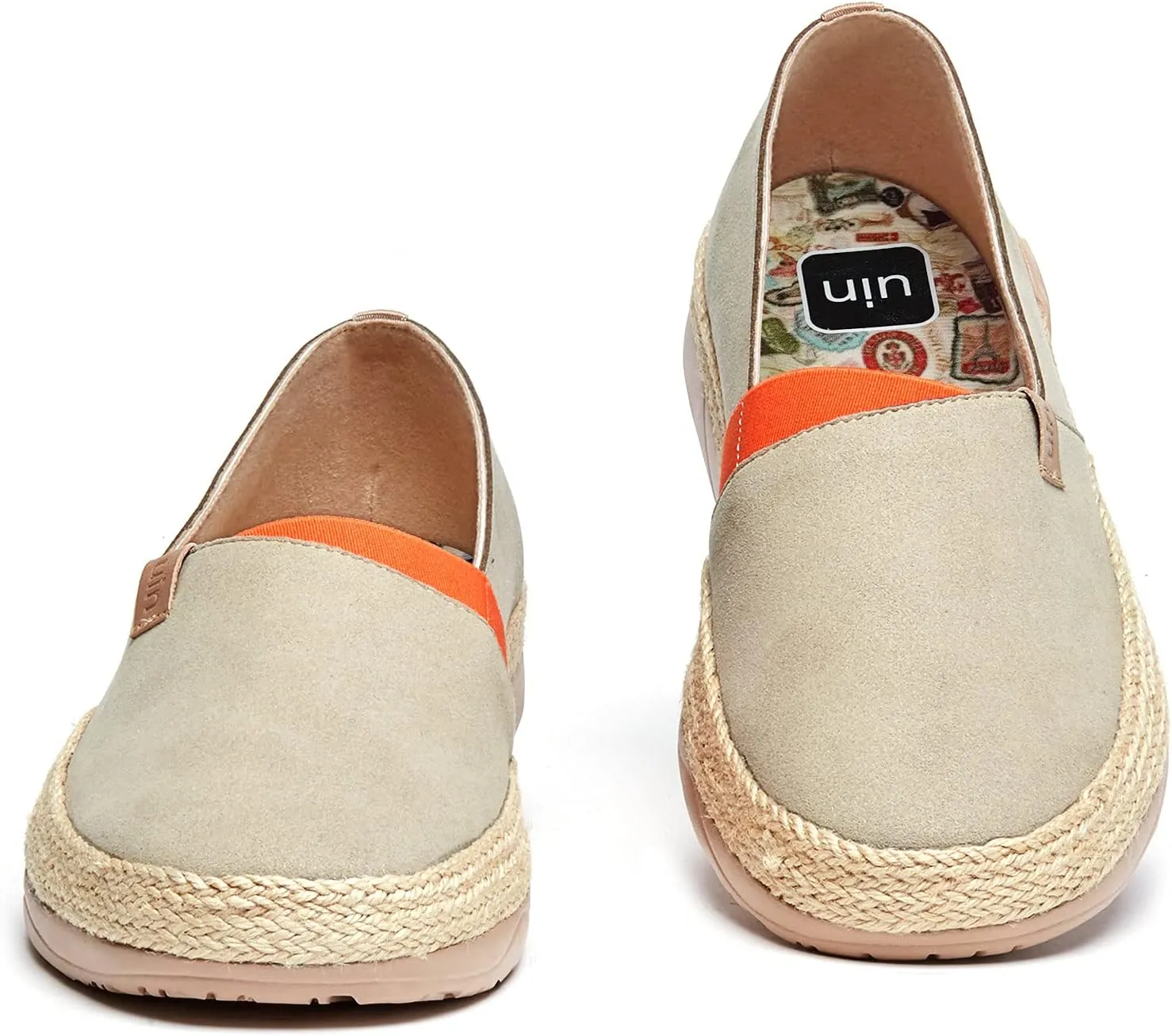 UIN Women's Espadrilles Slip Ons Knitted Lightweight Walking Casual Loafers Comfortable Art Painted Travel Shoes Marbella II