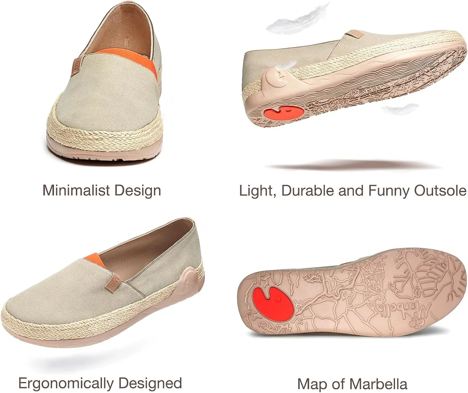 UIN Women's Espadrilles Slip Ons Knitted Lightweight Walking Casual Loafers Comfortable Art Painted Travel Shoes Marbella II