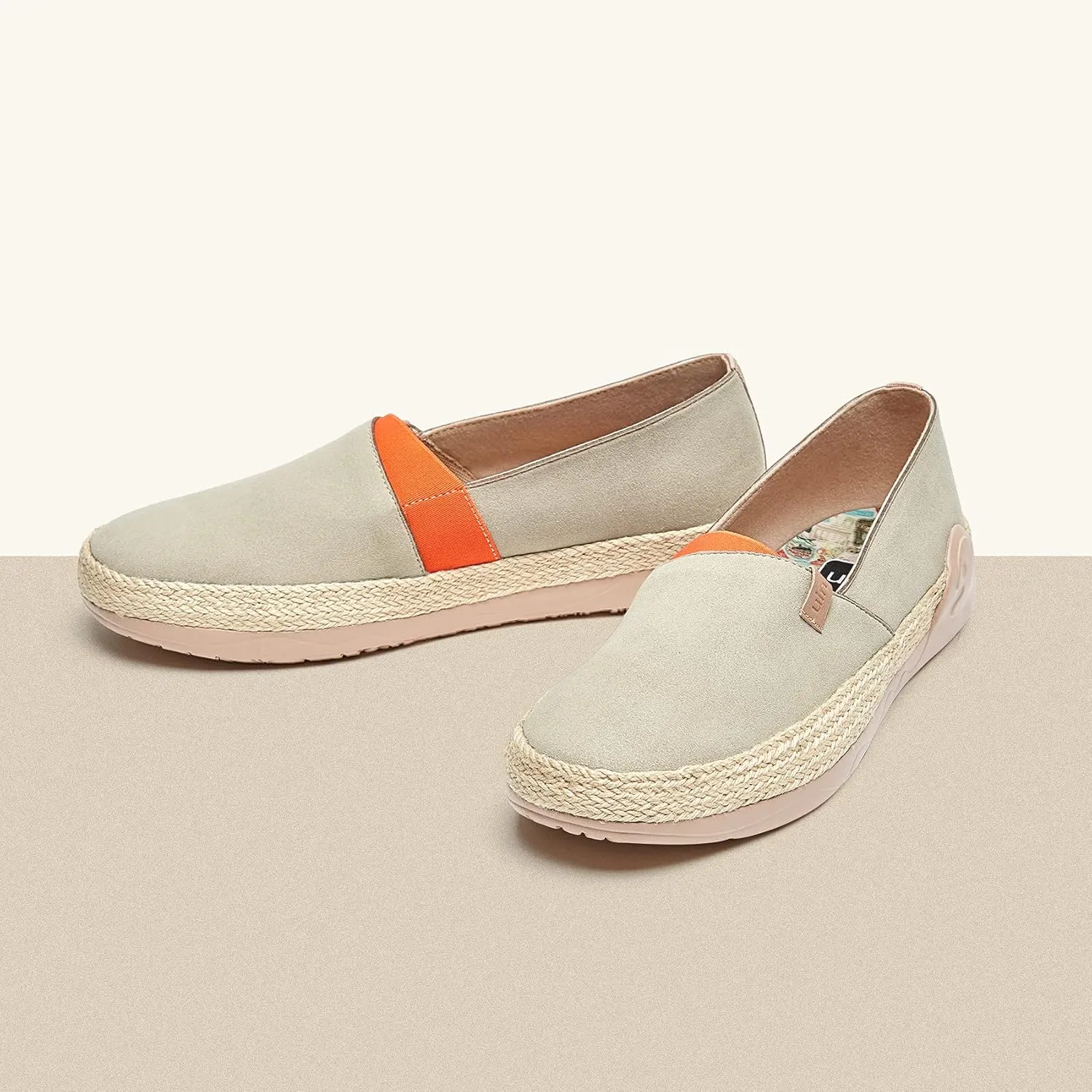 UIN Women's Espadrilles Slip Ons Knitted Lightweight Walking Casual Loafers Comfortable Art Painted Travel Shoes Marbella II