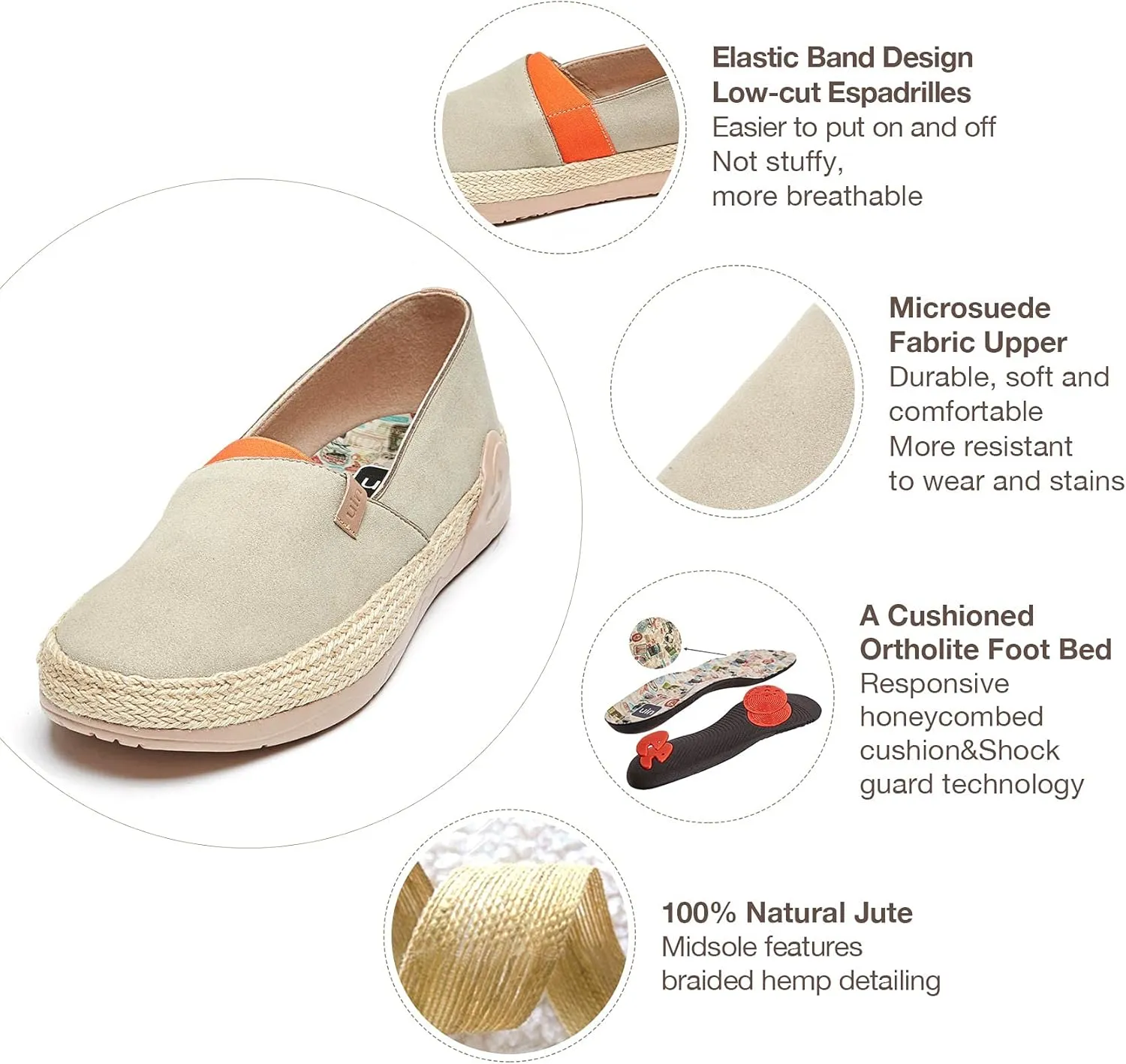 UIN Women's Espadrilles Slip Ons Knitted Lightweight Walking Casual Loafers Comfortable Art Painted Travel Shoes Marbella II