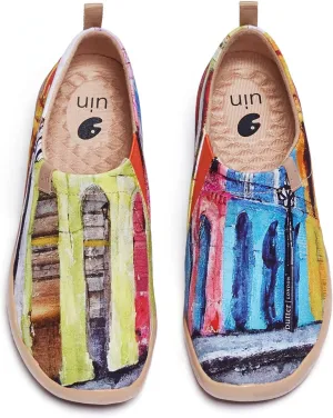 UIN Women's Slip Ons Canvas Lightweight Flats Sneakers Walking Casual Loafers Comfortable Art Painted Travel Shoes Old Havana (6)