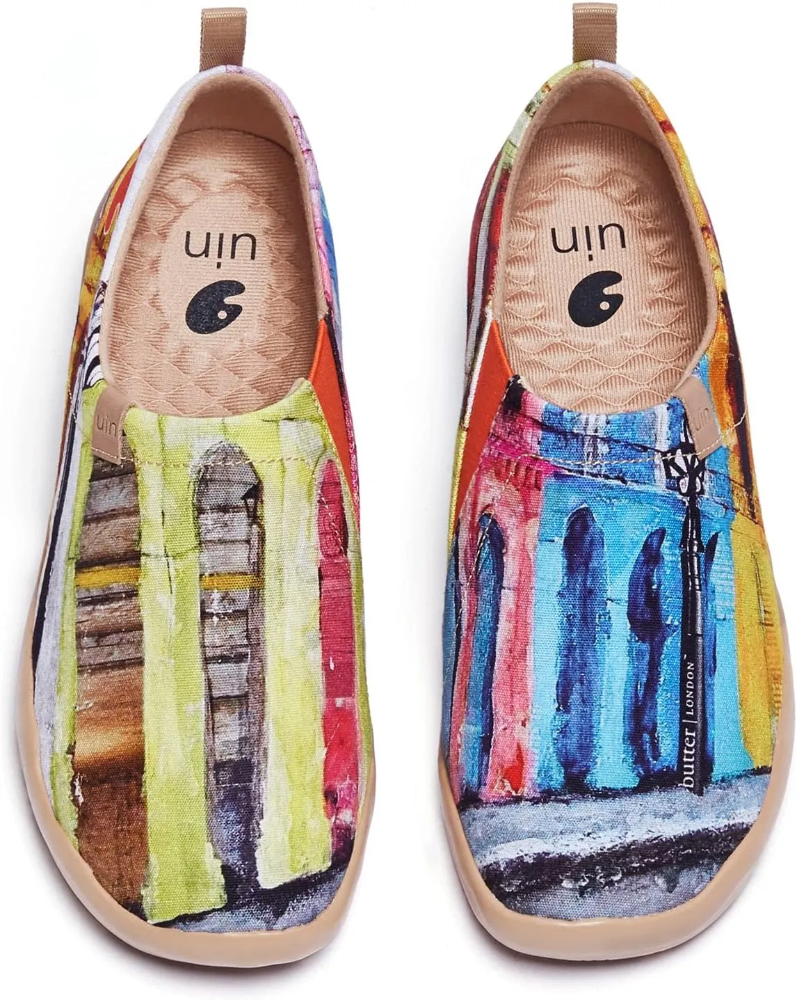 UIN Women's Slip Ons Canvas Lightweight Flats Sneakers Walking Casual Loafers Comfortable Art Painted Travel Shoes Old Havana (6)