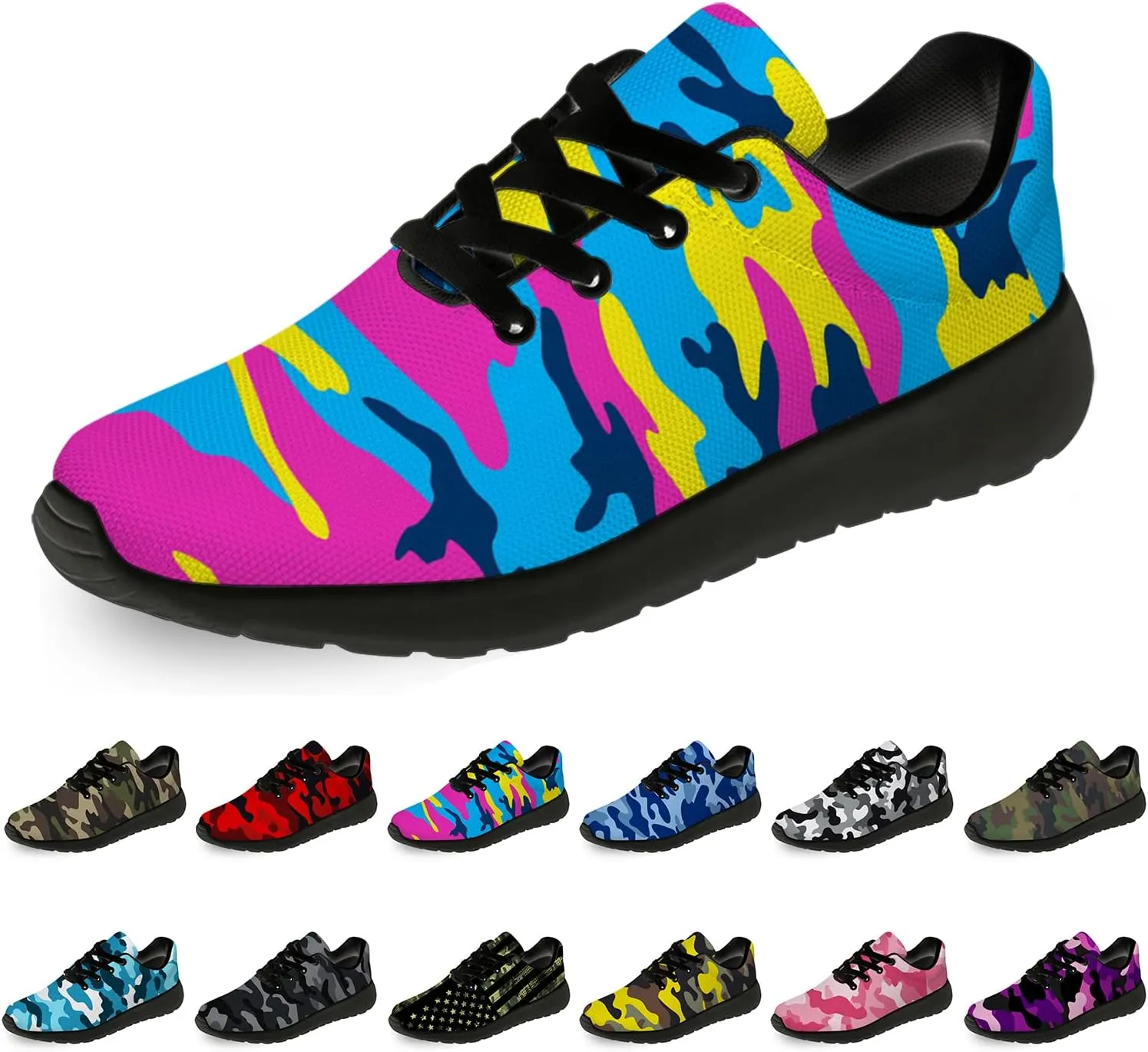 Unisex Camouflage Sneakers for Women & Men, Breathable & Lightweight, All Occasions