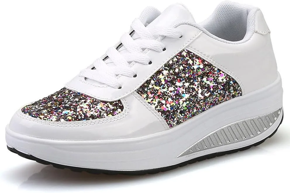 Wedge Heel Sneakers for Women Zapatillas Elegantes para Mujer Womens Casual Shoes Wide Trail Running Shoes Women Plantar Fasciitis Women Sport Athletic Running Sneakers Walking Shoes