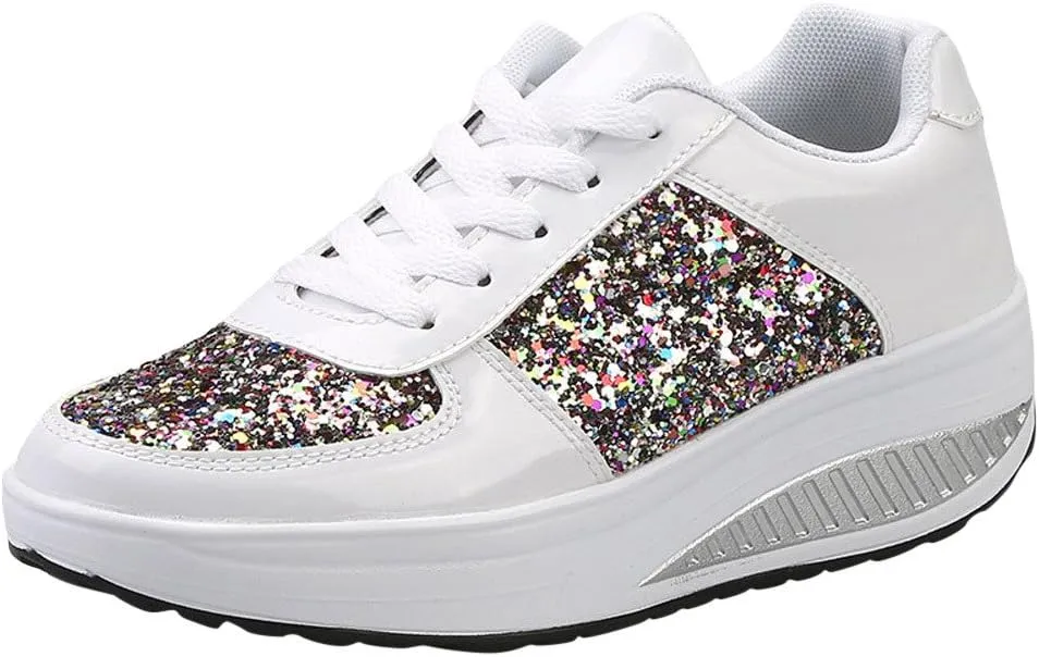 Wedge Heel Sneakers for Women Zapatillas Elegantes para Mujer Womens Casual Shoes Wide Trail Running Shoes Women Plantar Fasciitis Women Sport Athletic Running Sneakers Walking Shoes