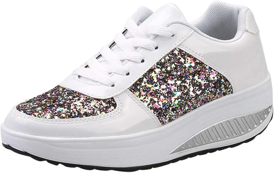 Wedge Heel Sneakers for Women Zapatillas Elegantes para Mujer Womens Casual Shoes Wide Trail Running Shoes Women Plantar Fasciitis Women Sport Athletic Running Sneakers Walking Shoes
