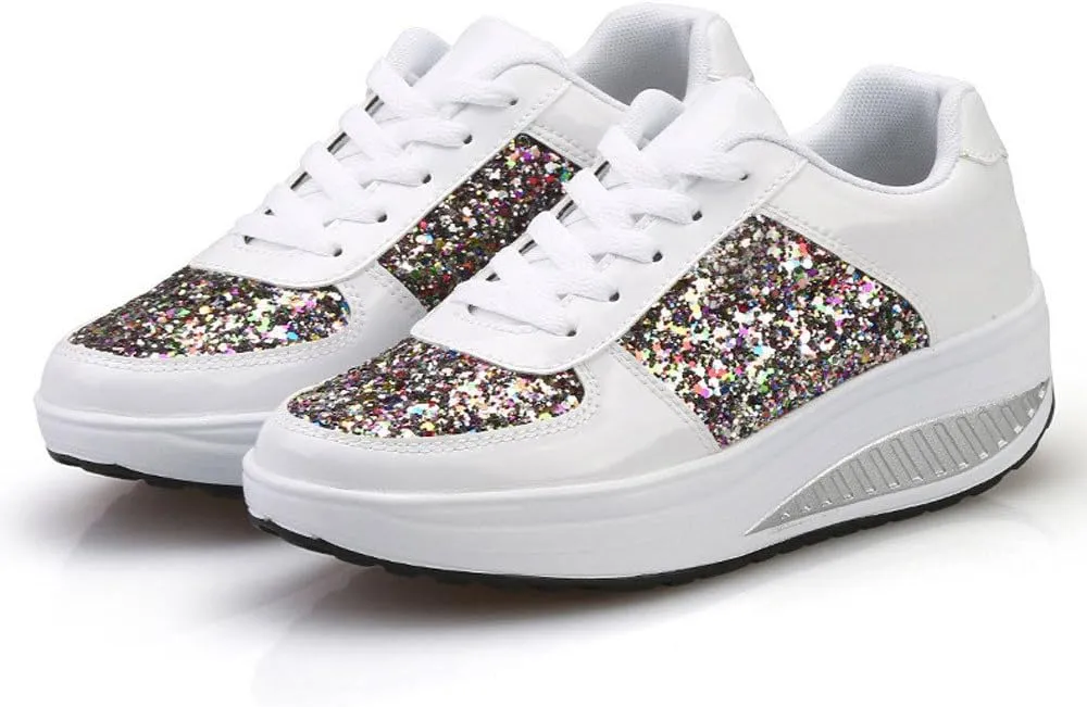 Wedge Heel Sneakers for Women Zapatillas Elegantes para Mujer Womens Casual Shoes Wide Trail Running Shoes Women Plantar Fasciitis Women Sport Athletic Running Sneakers Walking Shoes