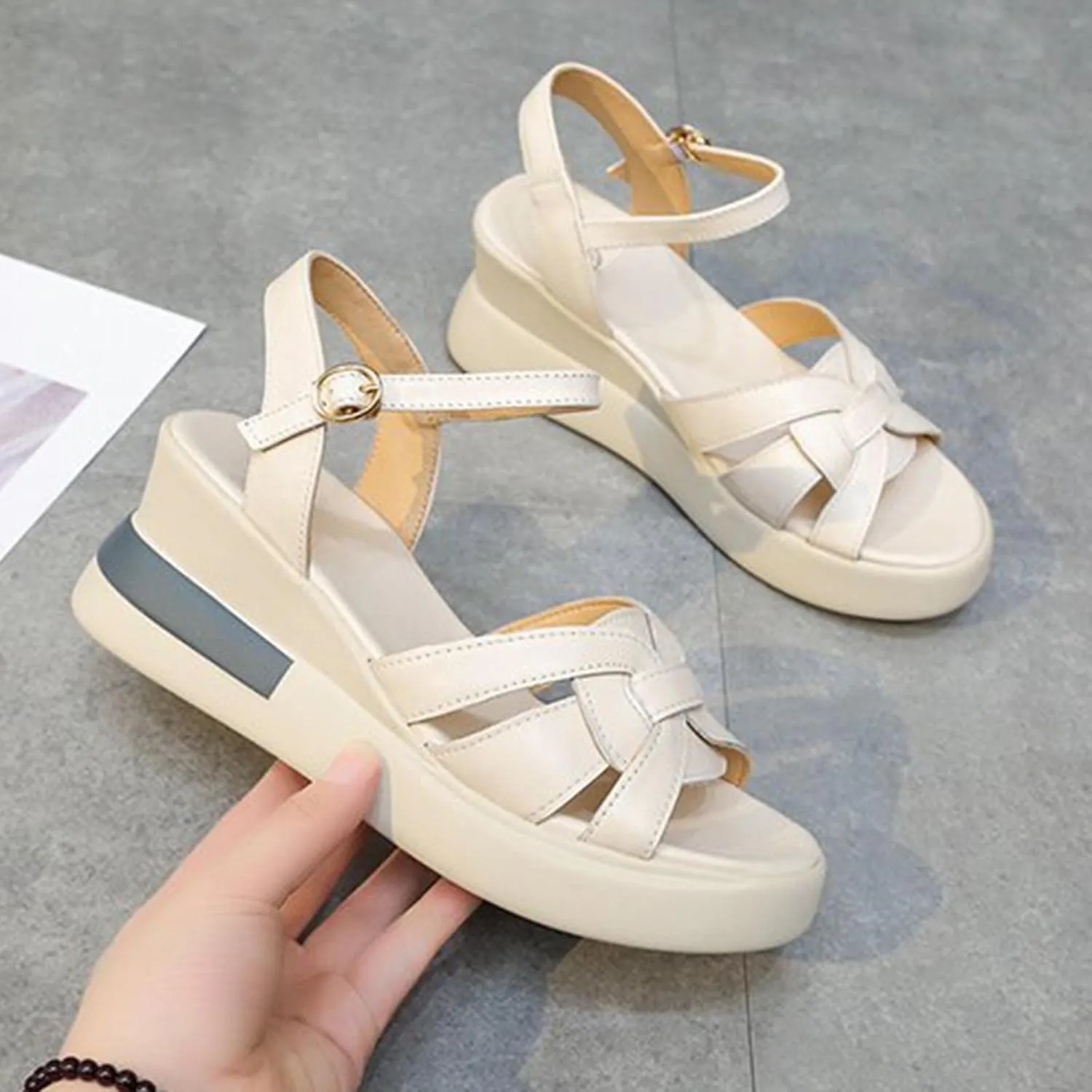 Wedge Sandals for Women Hollow Flower Comfort Orthopedic Sandals Women Flip Flops Dressy Summer Walking Wedge Shoes