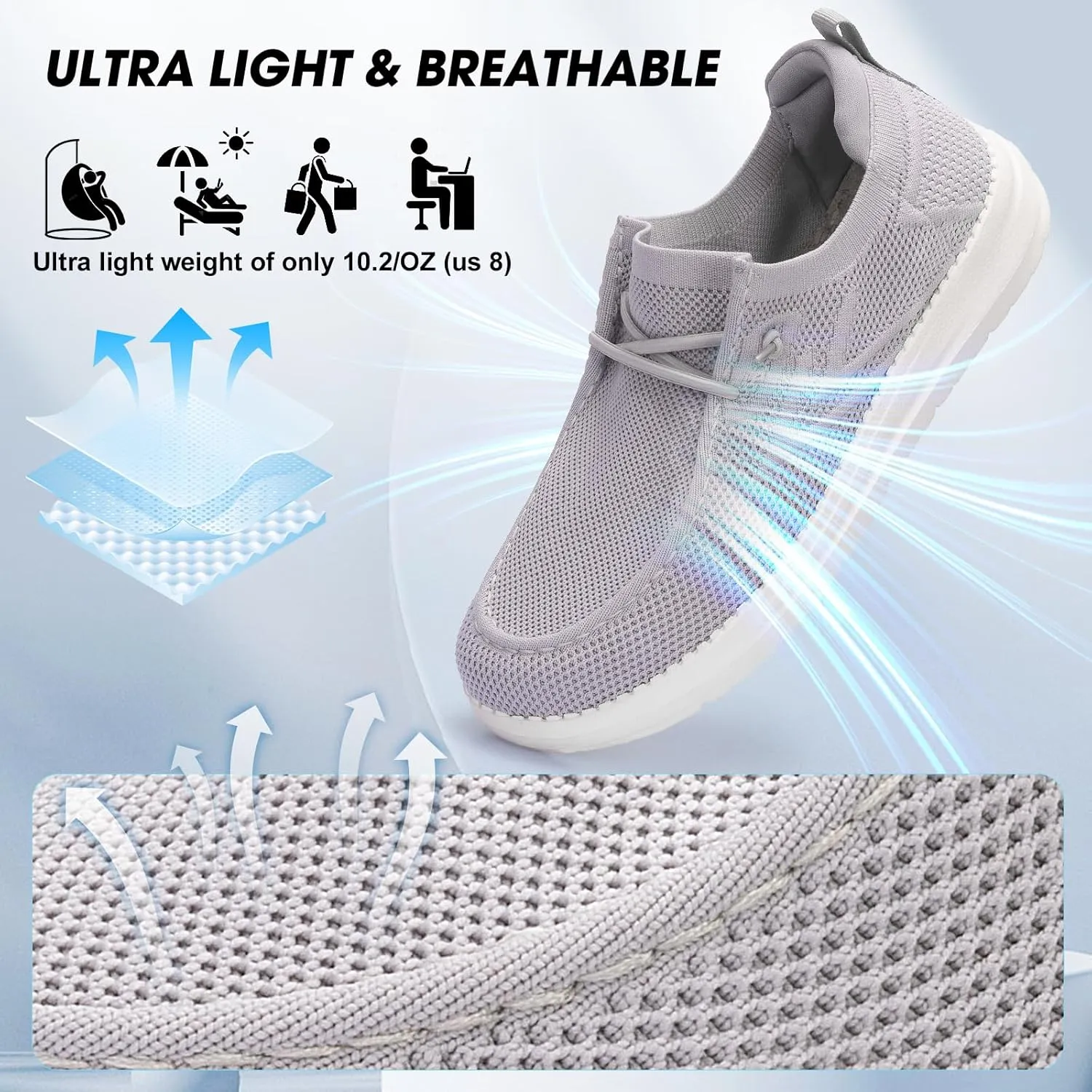 Wide Toe Box Shoes for Men Extra Wide Width Diabetic Shoes Men's Loafers & Slip-ons Arch Support Plantar Fasciitis Walking Loafers