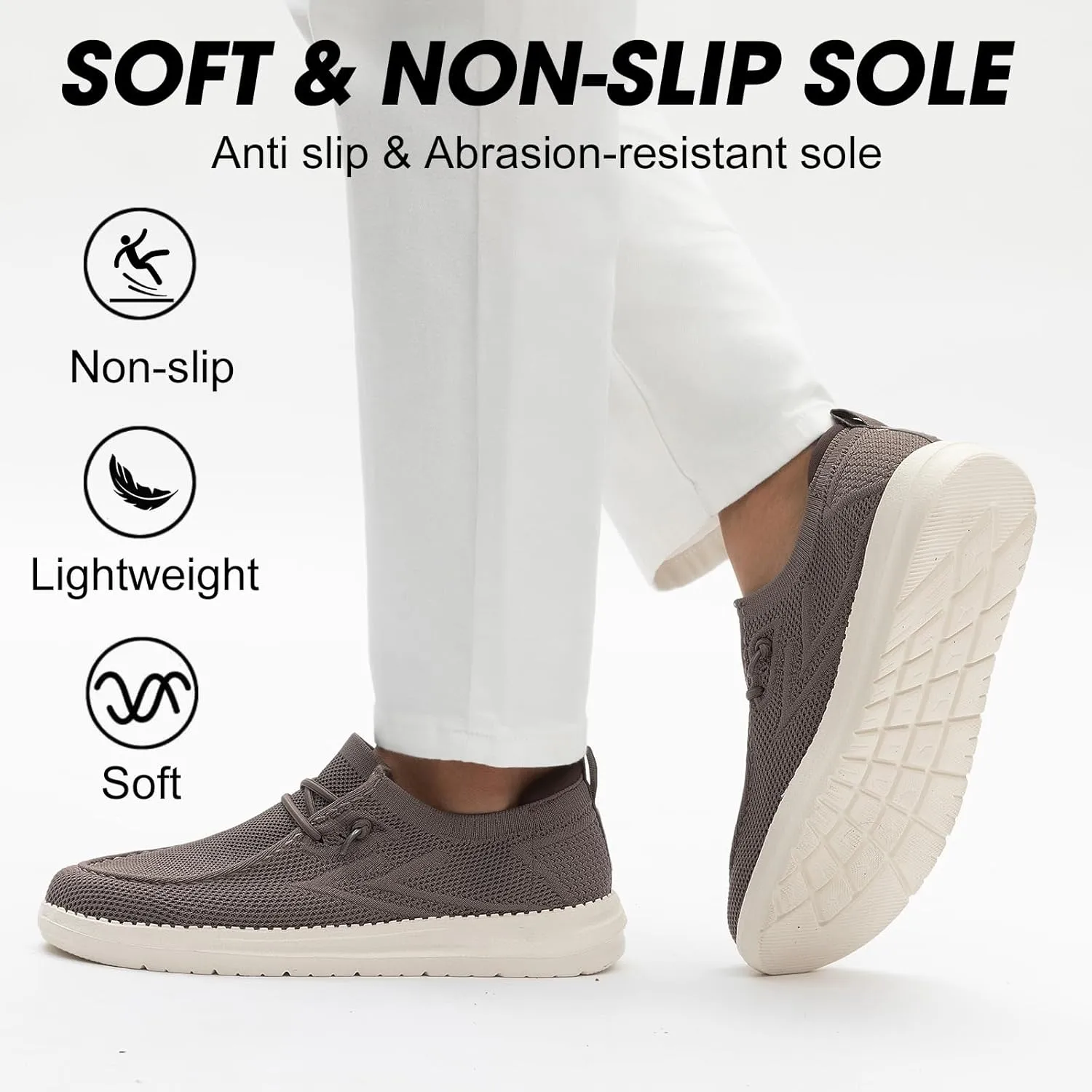 Wide Toe Box Shoes for Men Extra Wide Width Diabetic Shoes Men's Loafers & Slip-ons Arch Support Plantar Fasciitis Walking Loafers