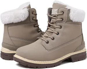 Winter Boots for Women Snow Boots Waterproof Fur Lined Warm Hiking Boots Ladies Lace Up Walking Boots Anti-Slip Lightweight Outdoor Ankle Boots