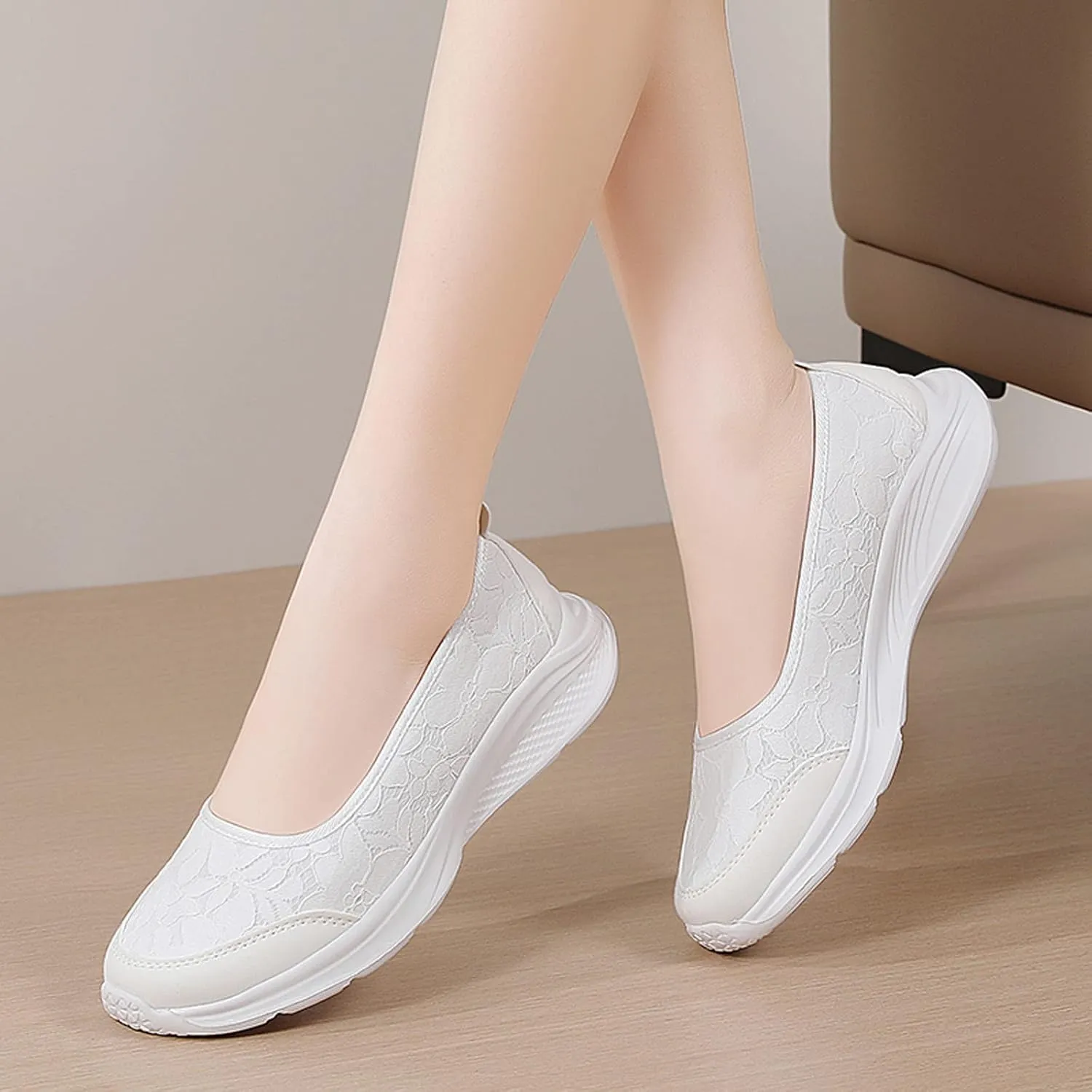 Women Casual Slip On Sneakers Lightweight Walking Shoes Comfortable Canvas Flats Non Slip Breathable Loafers