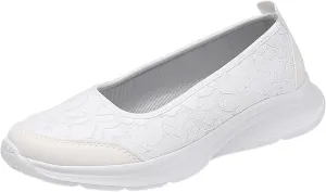 Women Casual Slip On Sneakers Lightweight Walking Shoes Comfortable Canvas Flats Non Slip Breathable Loafers