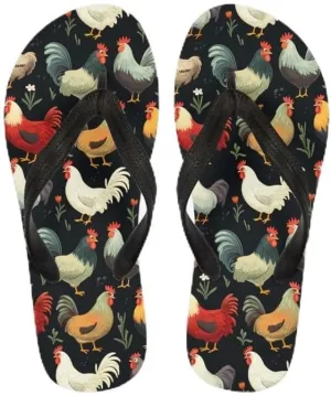 Women Retro Flip Flop Sandal Ginkgo Leaves Casual Thong Sandals Rose Feather Couple Beach Sandals Indoor or Outdoor