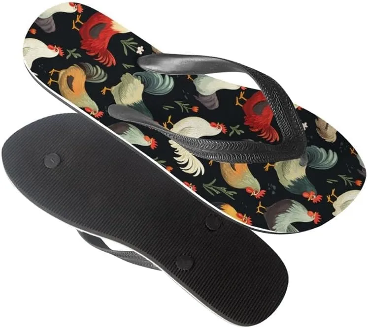 Women Retro Flip Flop Sandal Ginkgo Leaves Casual Thong Sandals Rose Feather Couple Beach Sandals Indoor or Outdoor