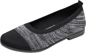 Women Walking Shoes Lightweight Slip On Mesh Flat Shoes Woven Orthopedic Soft Arch Support Breathable Sneakers