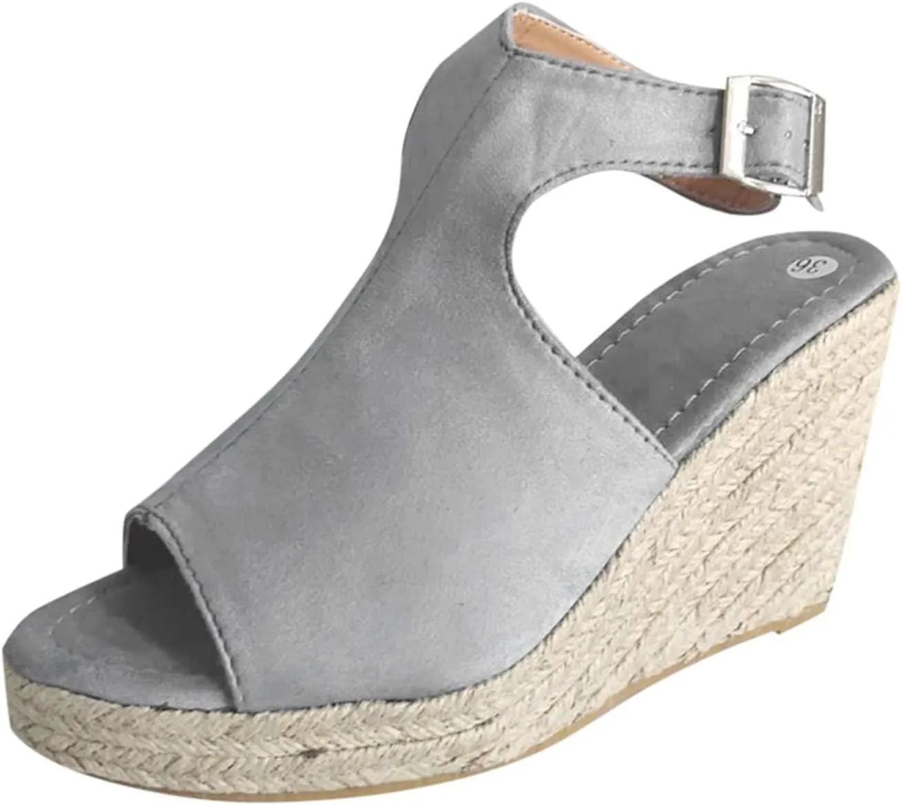 Women Wedge Sandals Fashion Platform Sandal with Ankle Strap Open Toe Espadrilles Wedge Heels Sandals Arch Support Walking Slippers Comfortable Orthotic Shoes Casual Boho Summer Beach Shoe