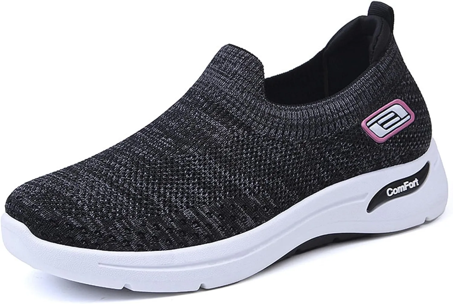 Women's Athletic Walking Shoes Comfort Lightweight Breathable Sock Shoe Arch Support Non Slip Work Shoes Breathable Knit Upper Lightweight for Plantar Fasciitis, Air Cushion Running, Work Shoe