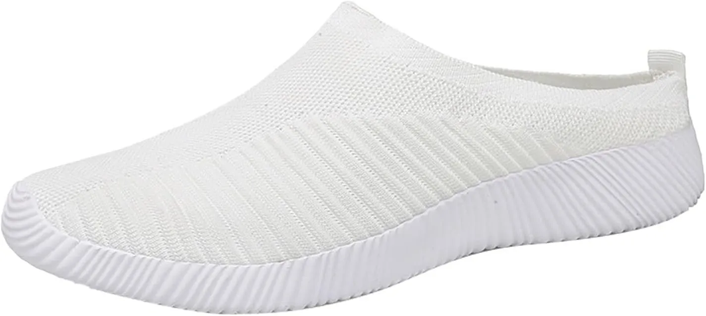 Women's Casual Slip on Half Shoes Breathable Mens Tennis Shoes Mesh Breathable Women Shoes Casual Black Platform Sneaker Tennis Shoe Loafers Casual Slip On