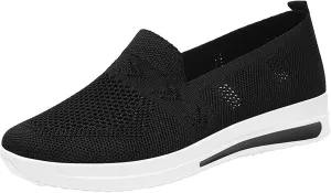 Women's Cushion Sneakers Breathable Lightweight Mesh Hiking Shoes Low Top Slip On Tennis Shoes for Women