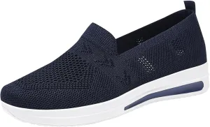 Women's Cushion Sneakers Breathable Lightweight Mesh Hiking Shoes Low Top Slip On Tennis Shoes for Women