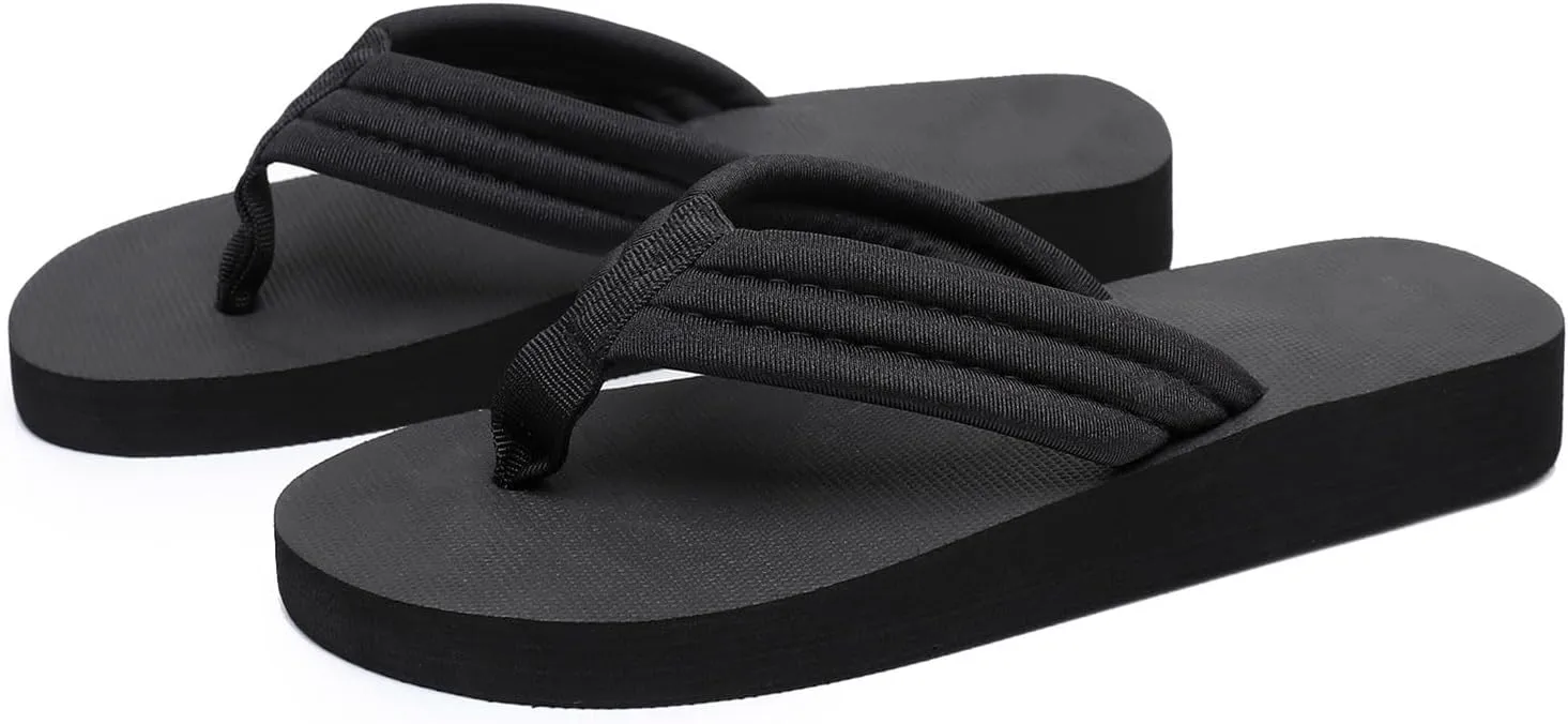 Womens Flip Flops Fashionable Soft Sole Outdoor Beach Flip Flops Summer Thick Women Memory Foam Slippers for Fatigue