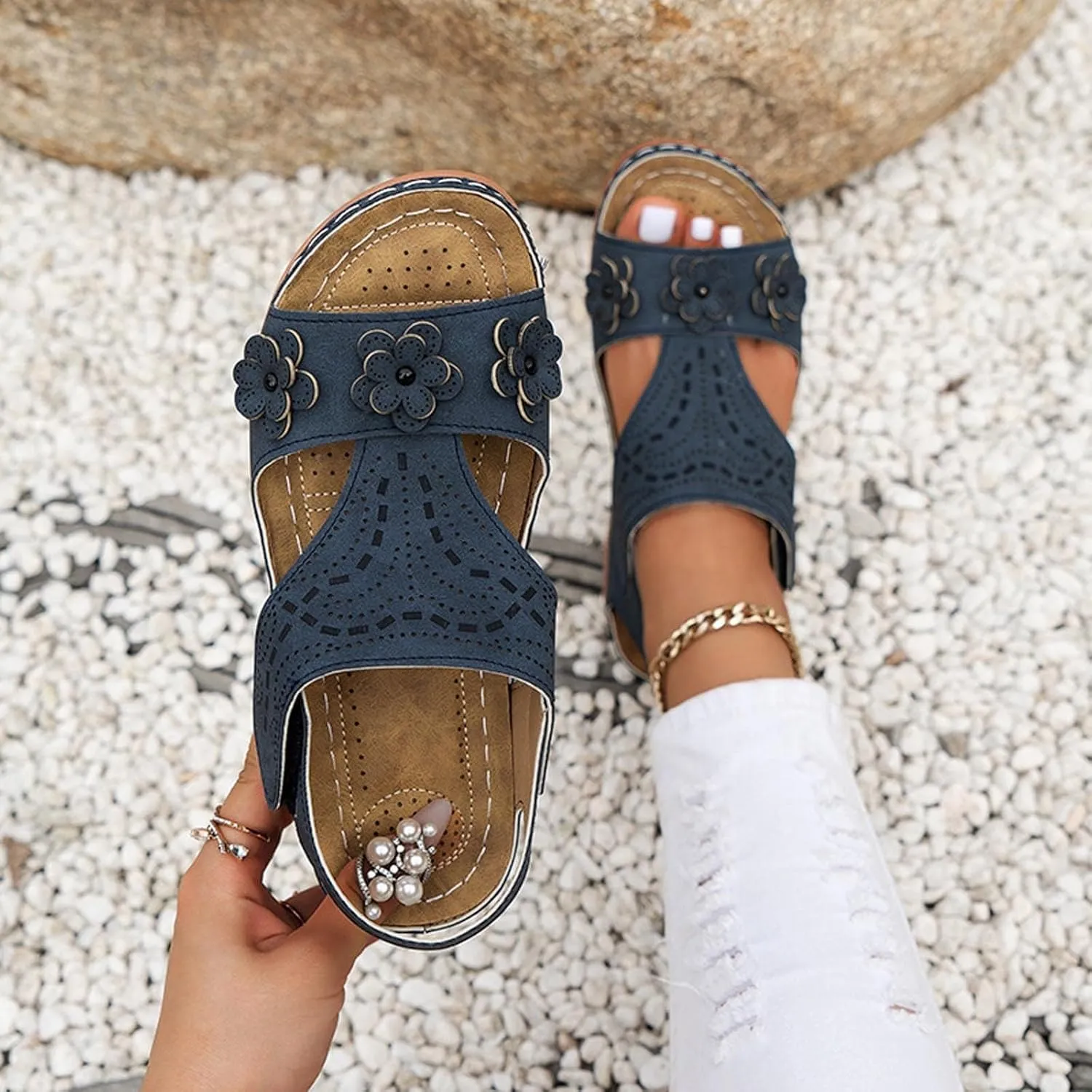Womens Recovery Sandals Comfortable Orthopedic Slides Wedge Slippers Ladies Slip On Lightweight Eva Platform Shoes for Summer Beach Oceanside Holiday Outdoor