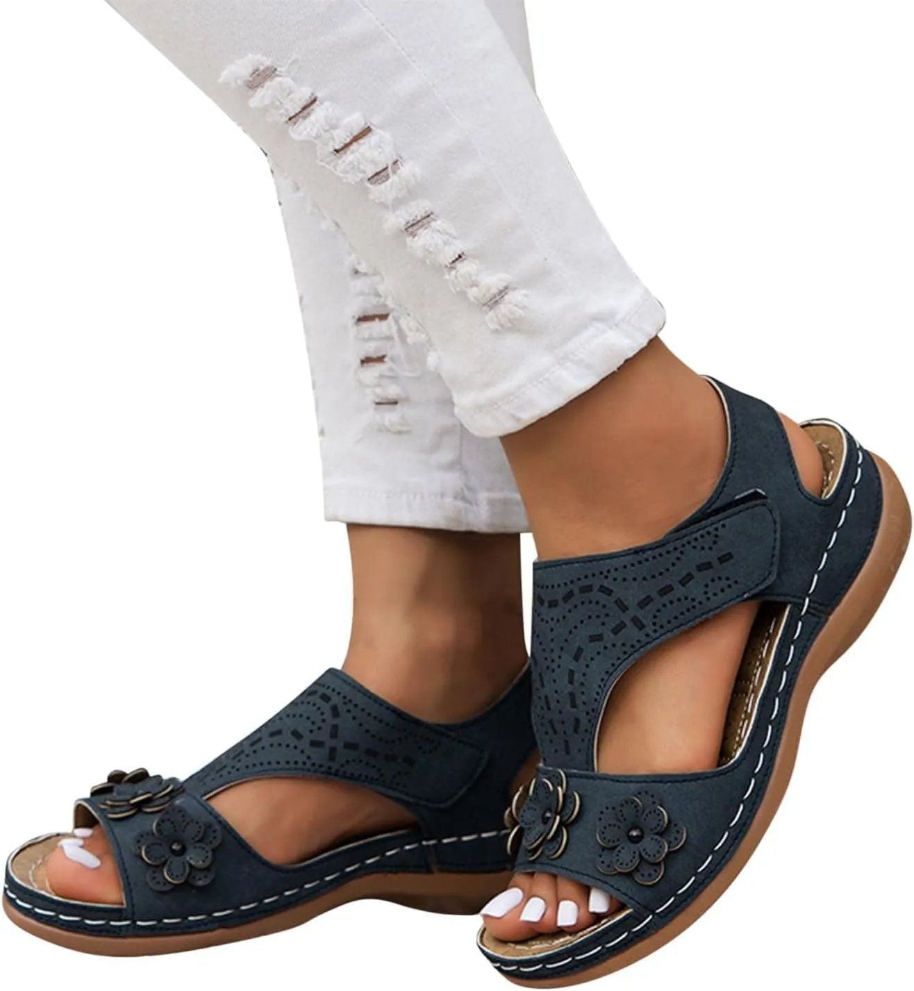 Womens Recovery Sandals Comfortable Orthopedic Slides Wedge Slippers Ladies Slip On Lightweight Eva Platform Shoes for Summer Beach Oceanside Holiday Outdoor