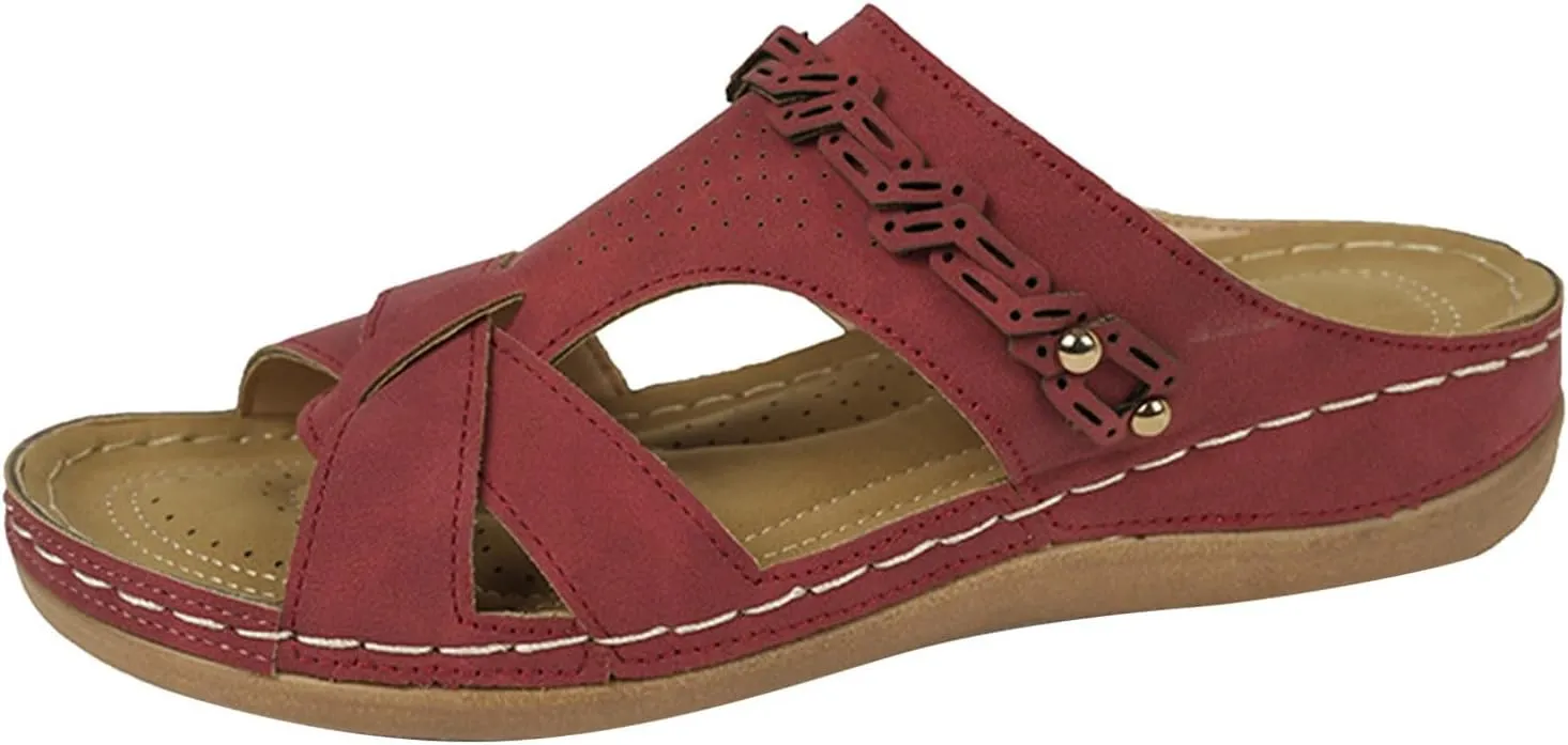 Womens Sandals with Arch Support,2025 Summer Dressy Wedges Shoes for Women Thick Sole Flip Flops With Arch Support Comfortable Walking Sandals Womens Summer Beach Slipper Ladies Thong Sanal