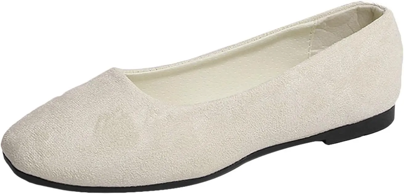 Womens Shoes Round Toe Ballet Flats Shoes Loafers & Slip-ons Solid Color Comfortable Soft Flat Lightweight