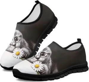 Women's Slip Ons Flat Lightweight Sneakers Walking Casual Loafers Comfortable Art Painted Travel Outdoor Shoes US Size 5.5-11.5