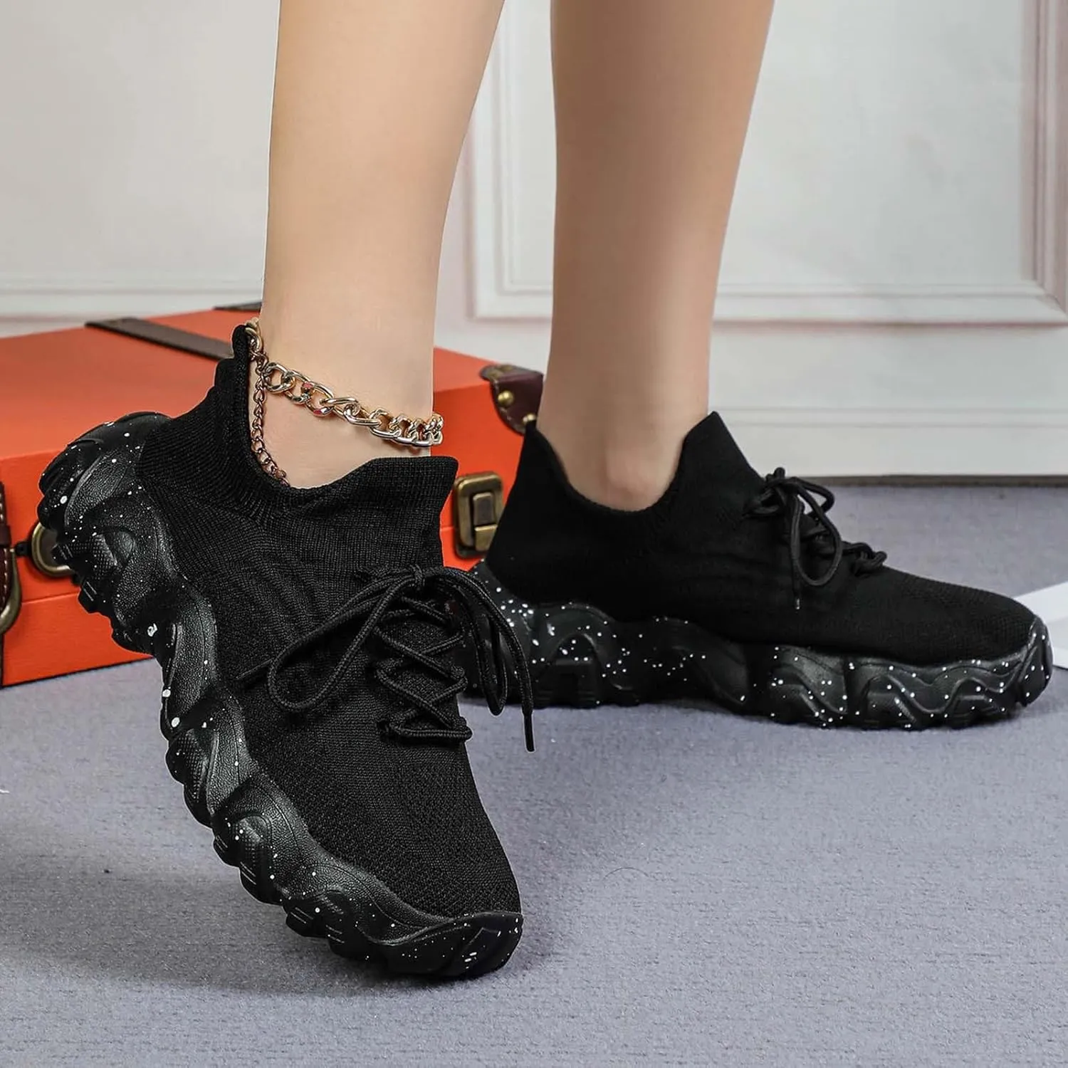 Women's Sneakers Womens Walking Shoes Sports Women's Shoes Breathable Sock Shoes Sneakers Women Shoes Athletic for Women