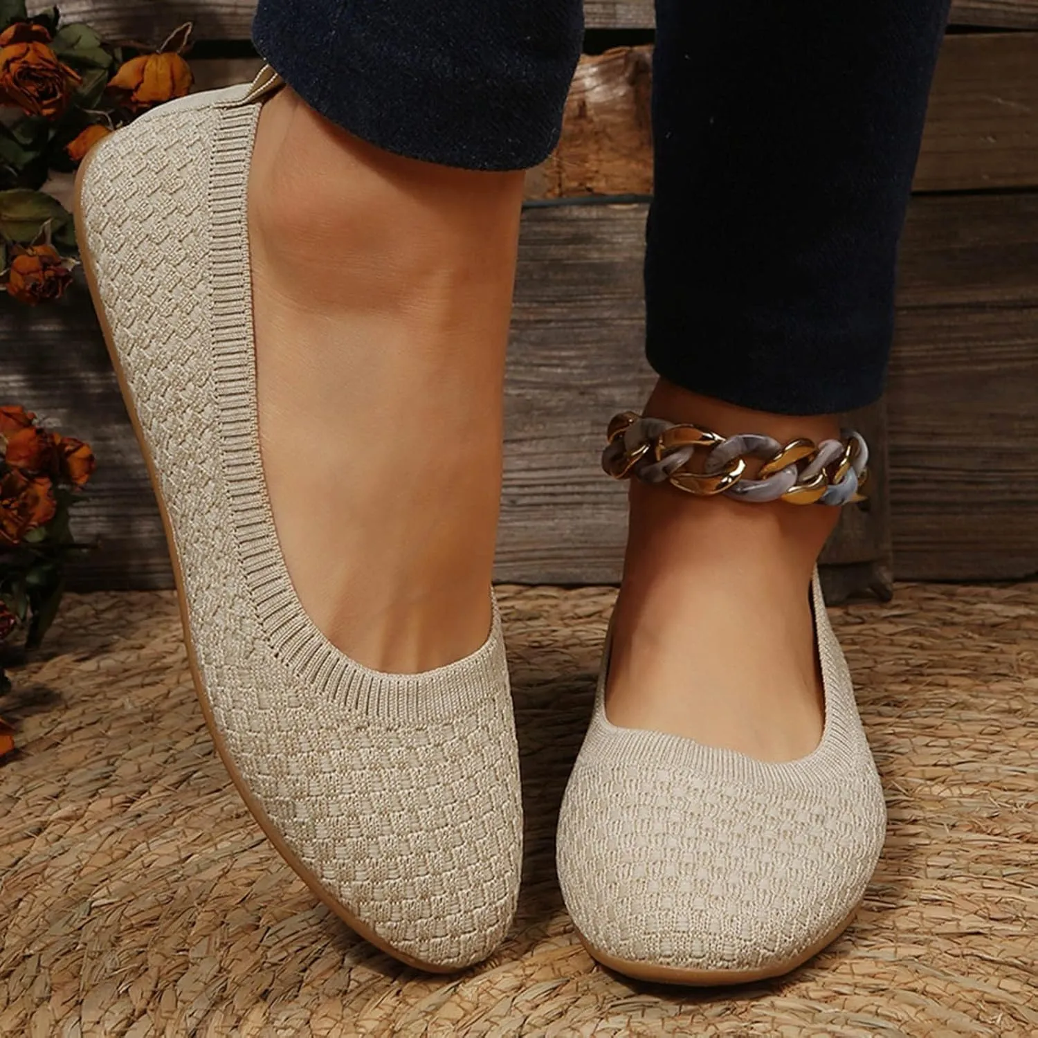Womens Stretch Flats Casual Casual Boat Loafers Shoes for Women Women's Loafers Fashion Comfortable Flats