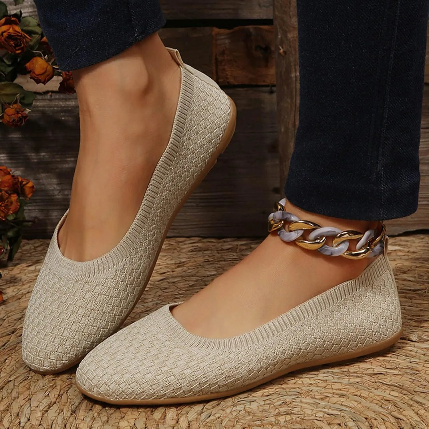 Womens Stretch Flats Casual Casual Boat Loafers Shoes for Women Women's Loafers Fashion Comfortable Flats