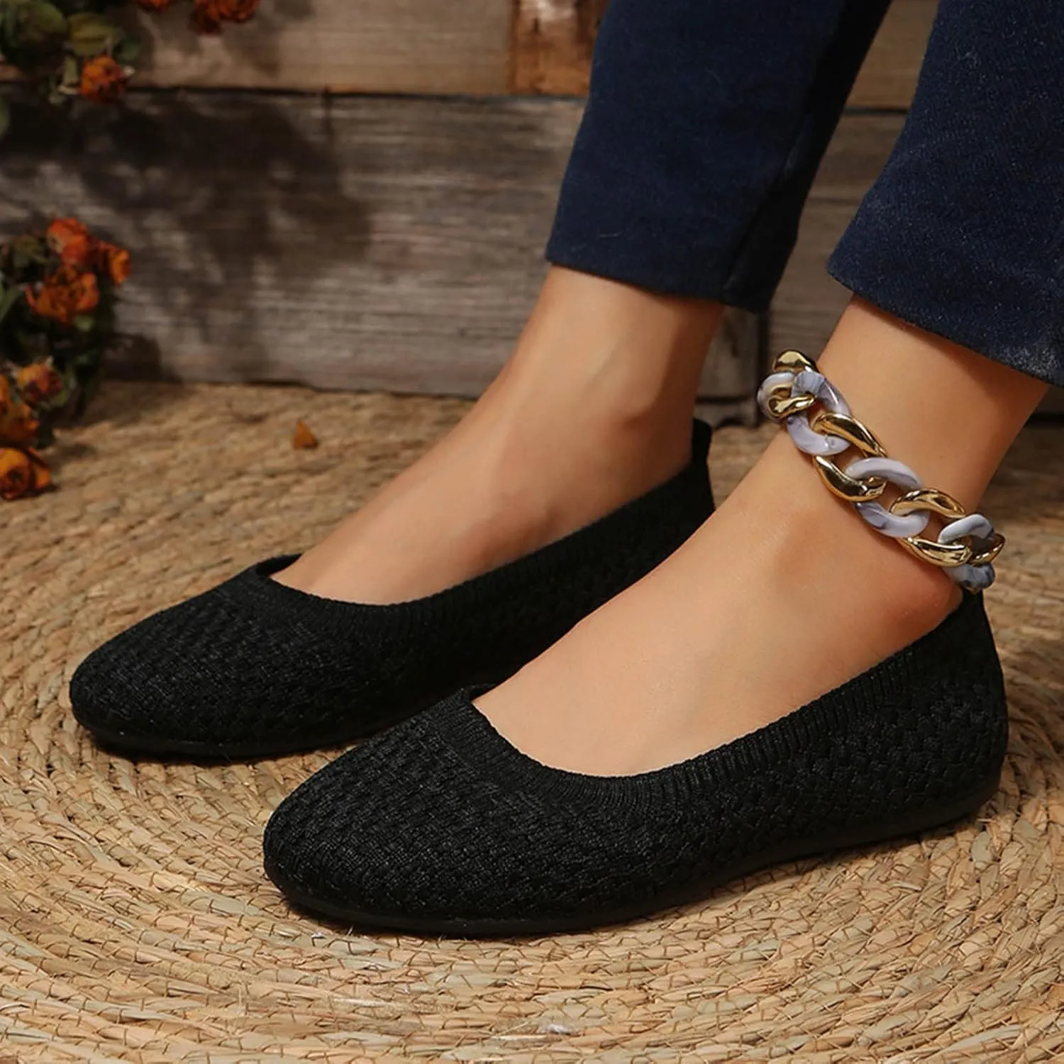 Womens Stretch Flats Casual Casual Boat Loafers Shoes for Women Women's Loafers Fashion Comfortable Flats