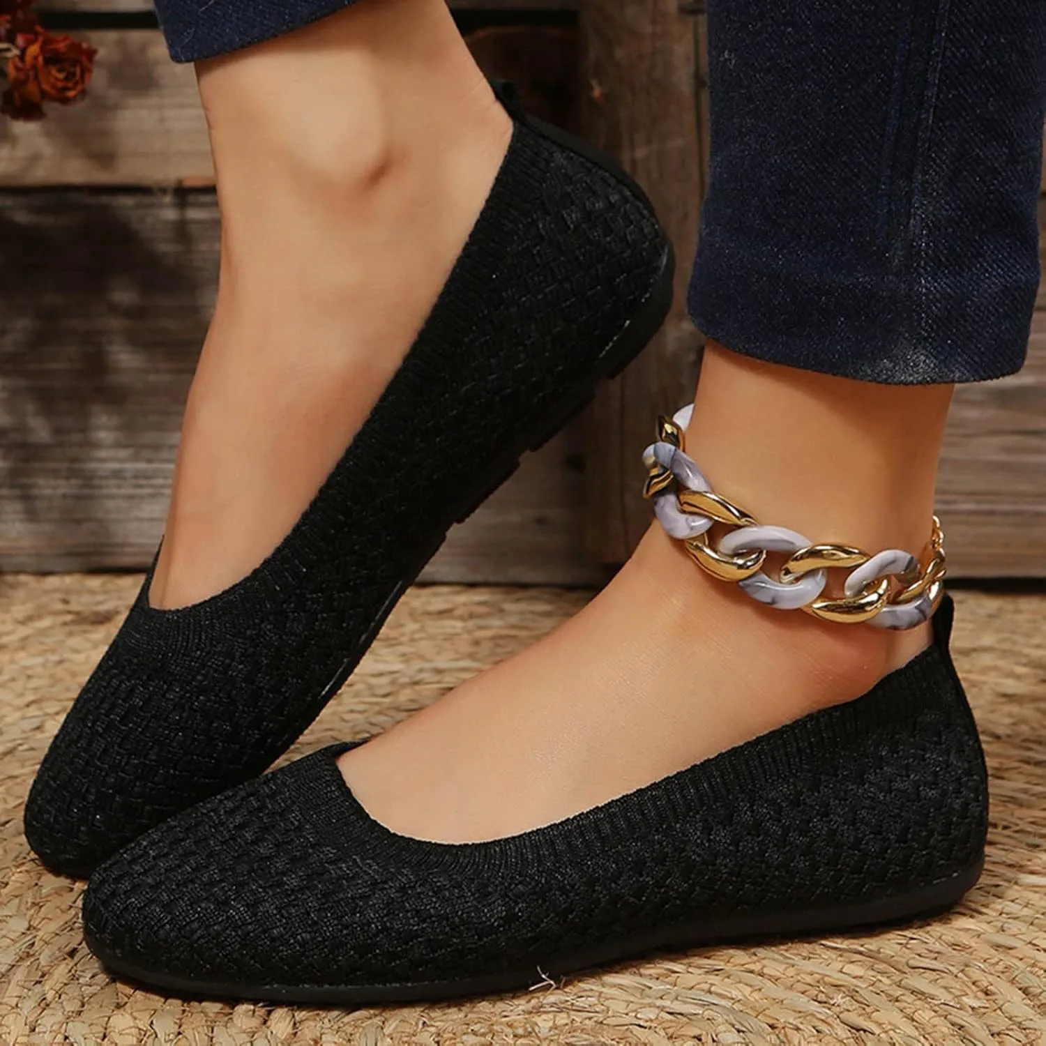 Womens Stretch Flats Casual Casual Boat Loafers Shoes for Women Women's Loafers Fashion Comfortable Flats