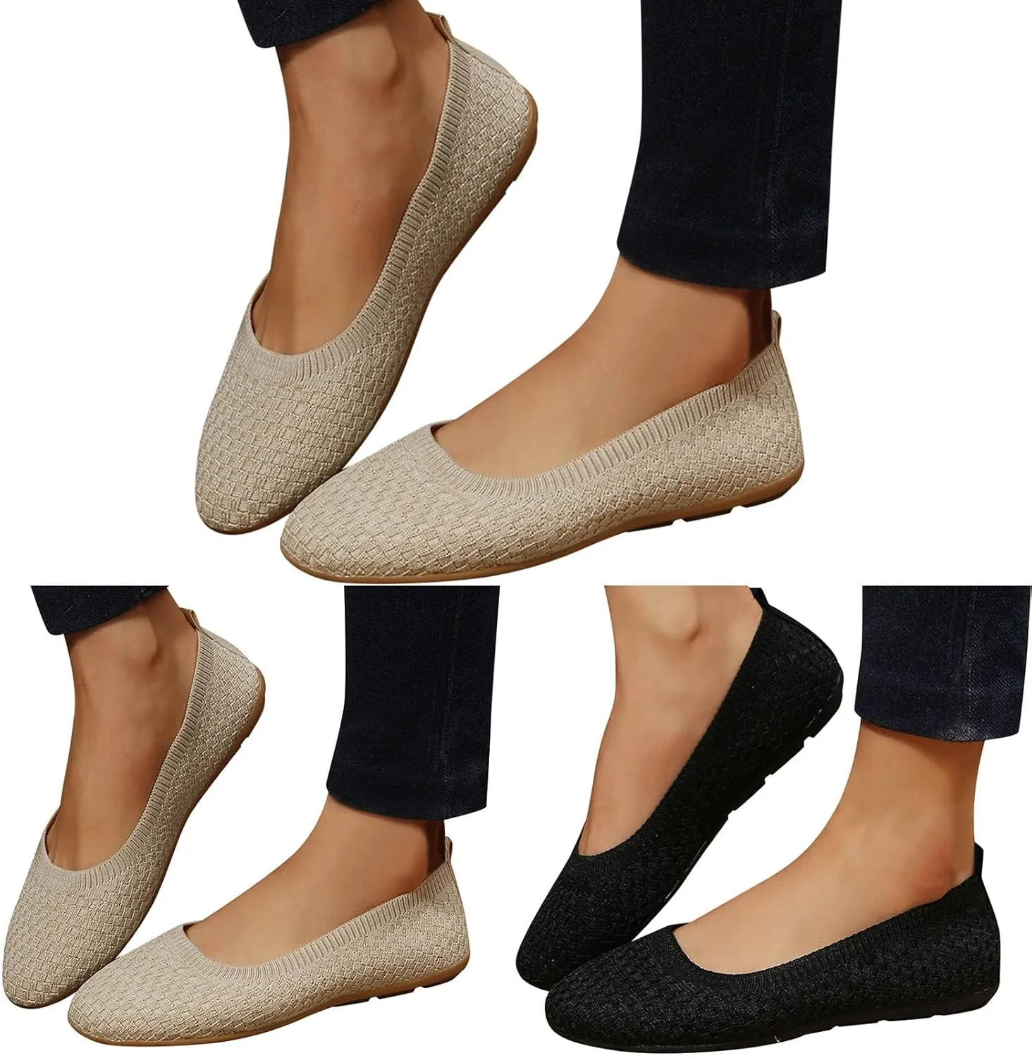 Womens Stretch Flats Casual Casual Boat Loafers Shoes for Women Women's Loafers Fashion Comfortable Flats