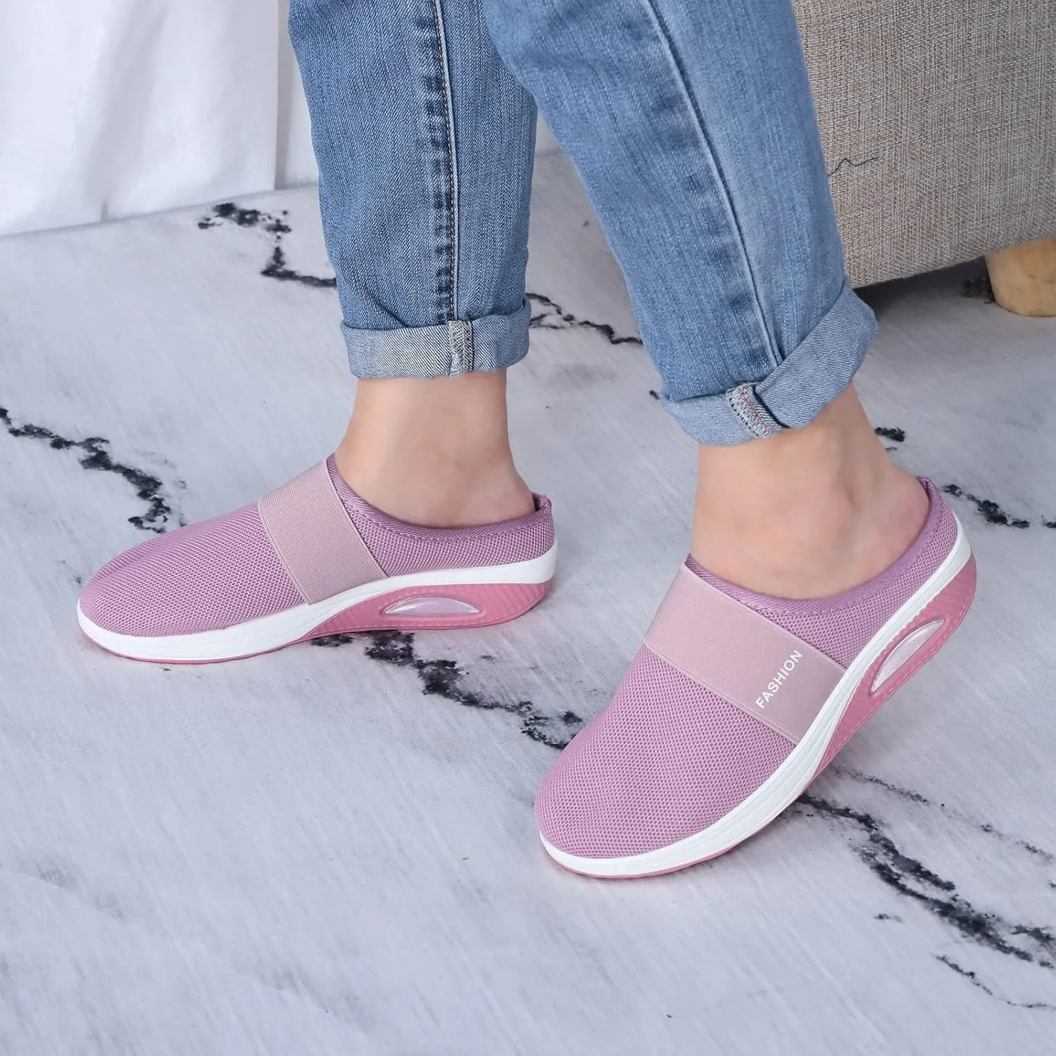 Womens Tennis Slipper Sneakers Breathable Fitness Shoes Slingback Lightweight Running Shoes Casual Platform Gym Sports Slip-Ons Mesh Spring Slippers 2025