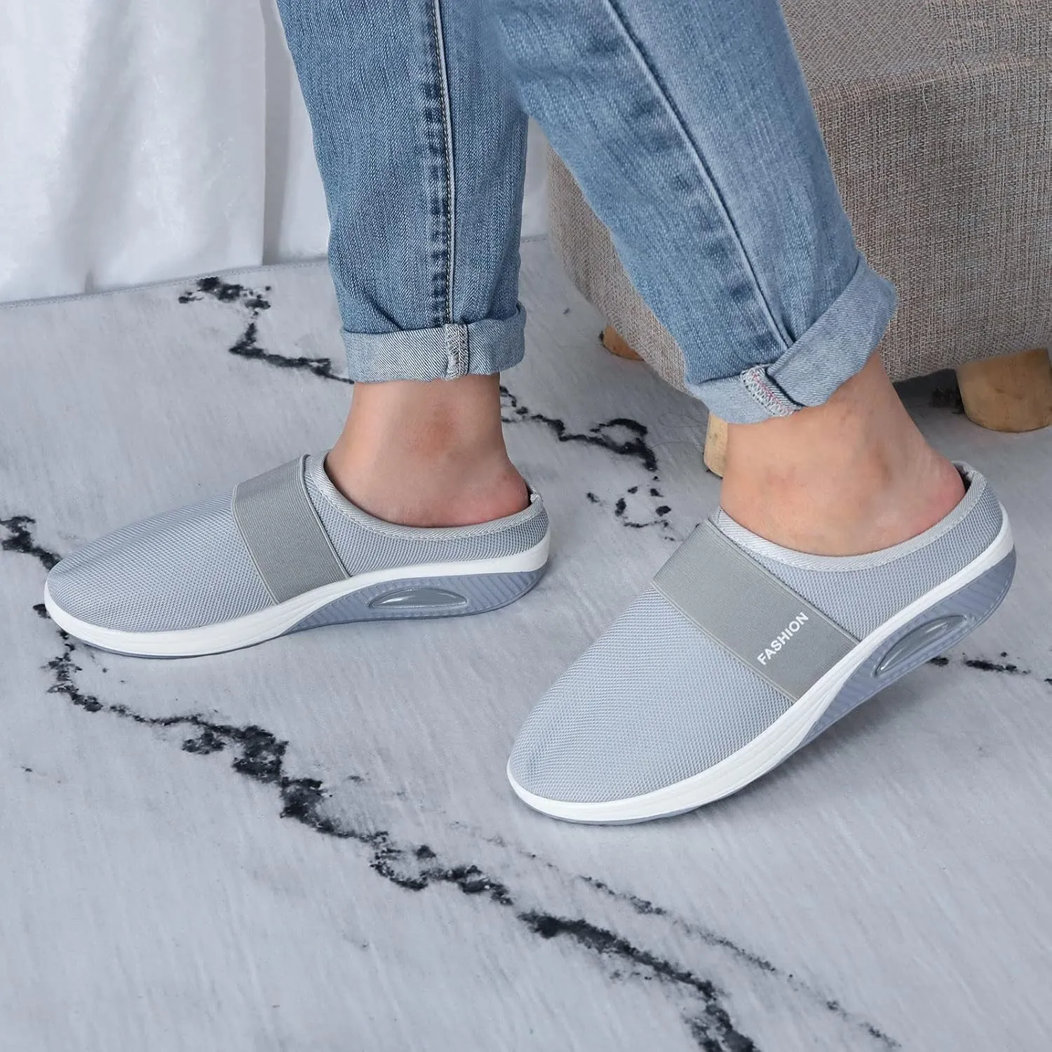 Womens Tennis Slipper Sneakers Breathable Fitness Shoes Slingback Lightweight Running Shoes Casual Platform Gym Sports Slip-Ons Mesh Spring Slippers 2025